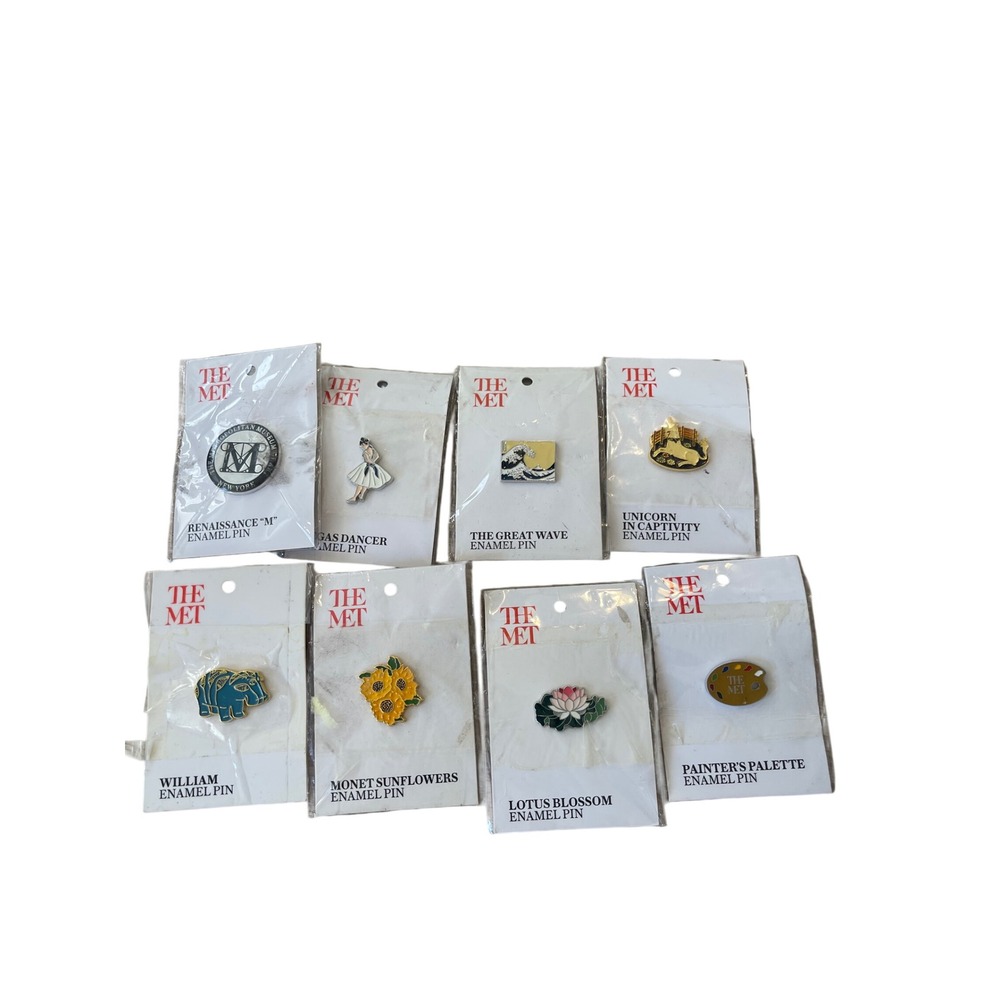 The Met Museum of Art Enamel Pin Lot of 8 Monet Great Wave Degas Unicorn William
